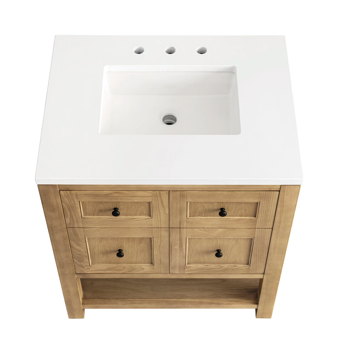 Breckenridge 30" Single Vanity, Light Natural Oak w/ 3 CM White Zeus Top, view 8