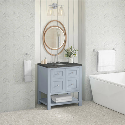 Breckenridge 30" Single Vanity, Serenity Blue, w/ 3 CM Parisien Bleu Quartz Top, view 4