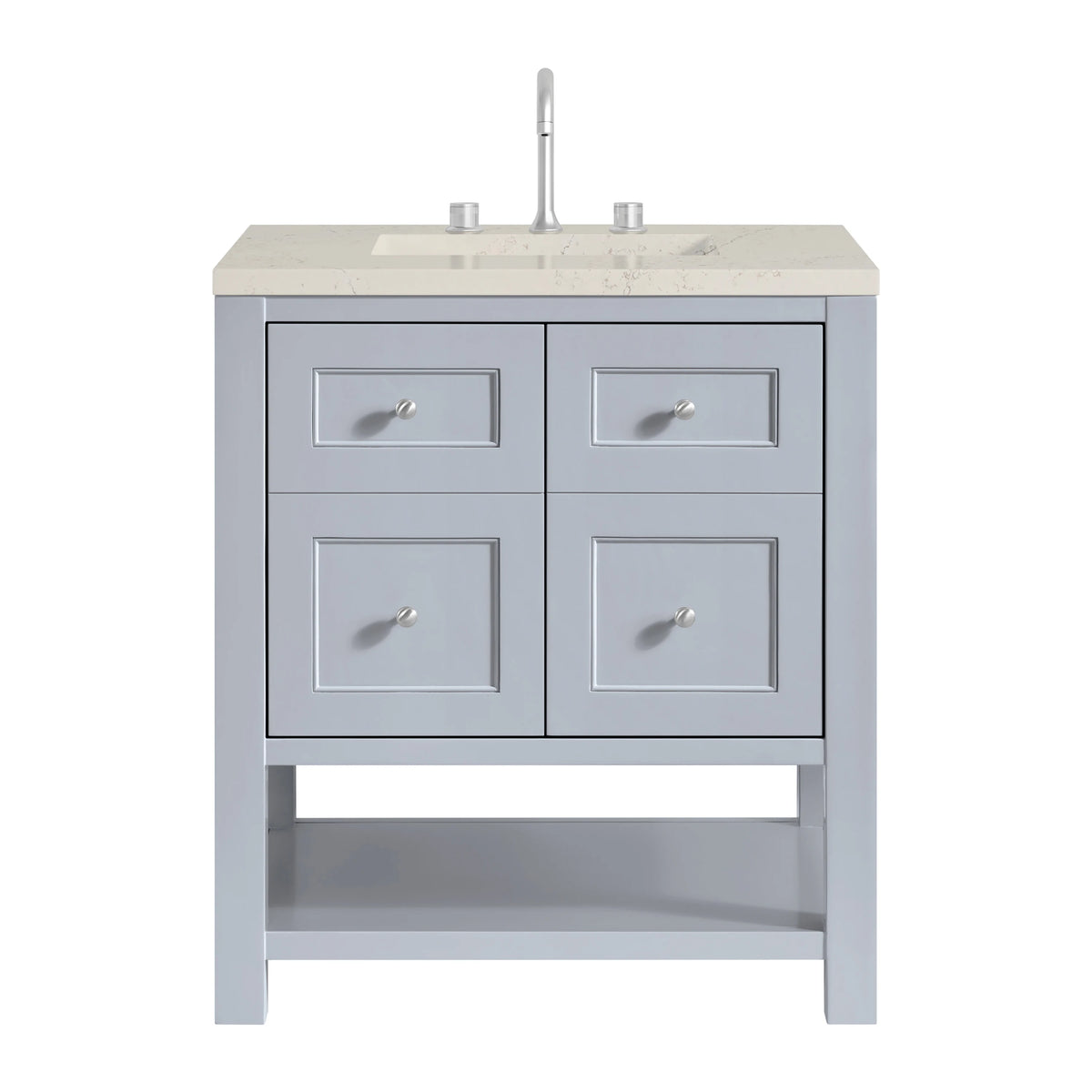 Breckenridge 30" Single Vanity, Serenity Blue, w/ 3 CM Siberian Silestone Top