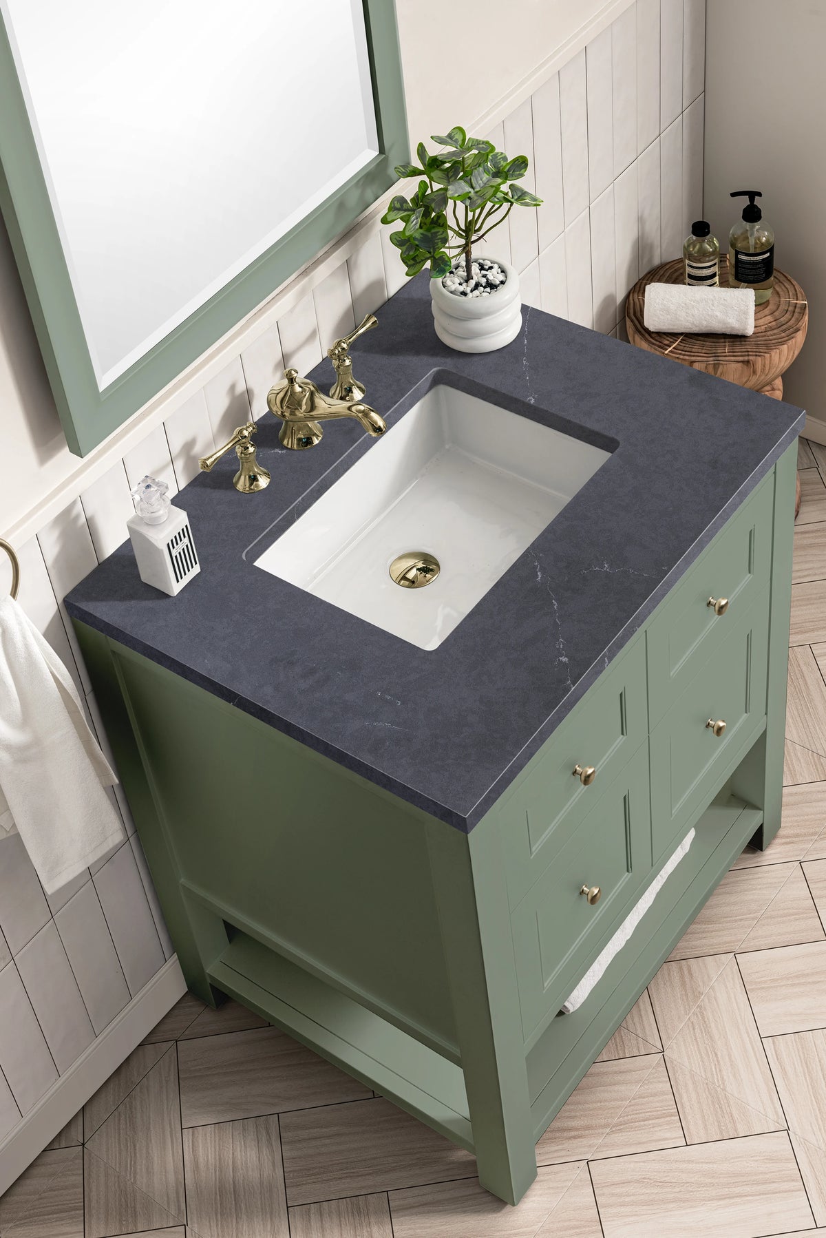 Breckenridge 30" Single Vanity, Smokey Celadon w/ 3 CM Charcoal Soapstone Top, view 7