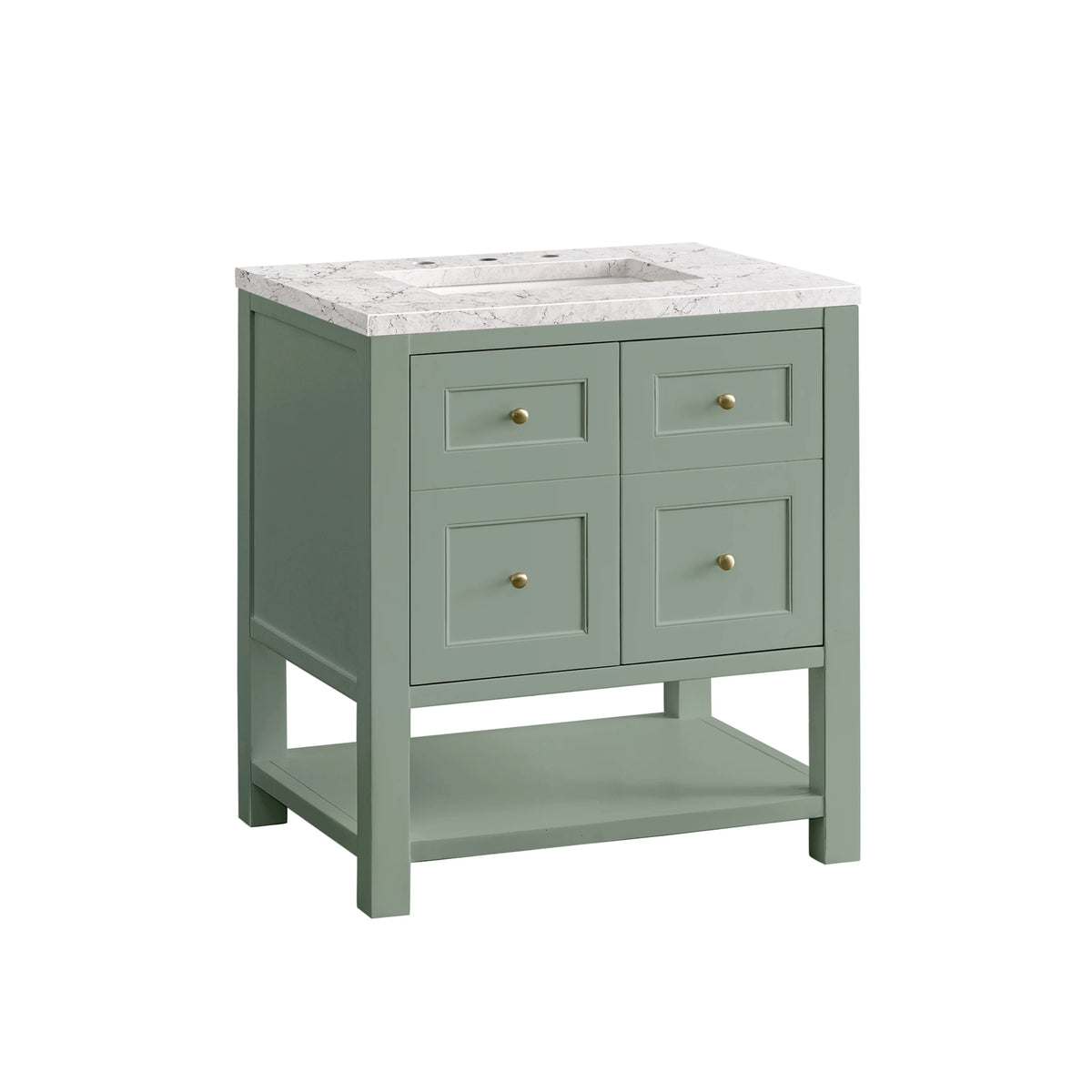 Breckenridge 30" Single Vanity, Smokey Celadon w/ 3 CM Eternal Jasmine Pearl Top, view 7