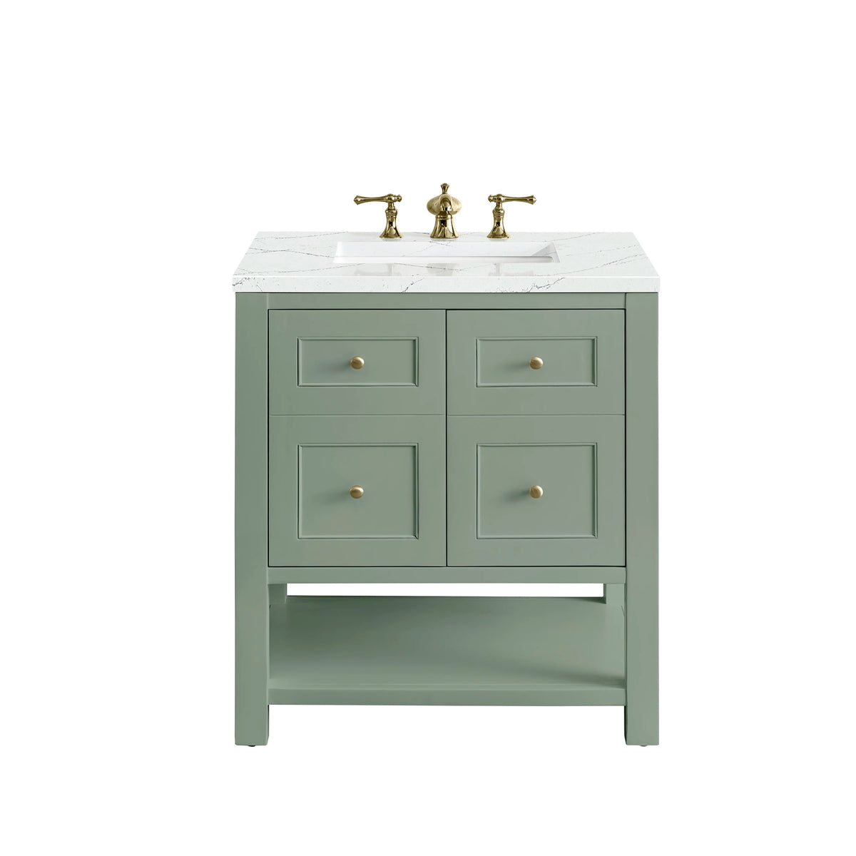 Breckenridge 30" Single Vanity, Smokey Celadon w/ 3 CM Ethereal Noctis Top