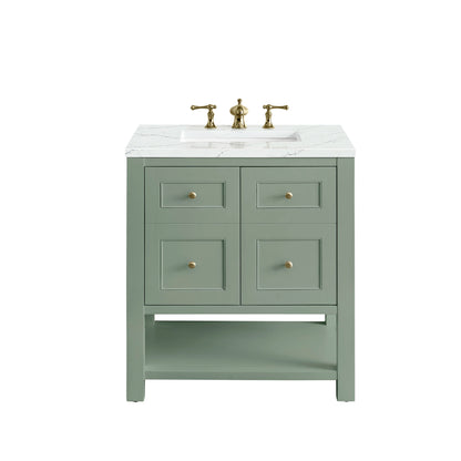 Breckenridge 30" Single Vanity, Smokey Celadon w/ 3 CM Ethereal Noctis Top