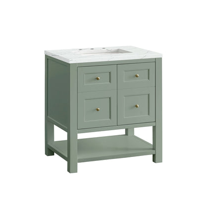 Breckenridge 30" Single Vanity, Smokey Celadon w/ 3 CM Ethereal Noctis Top, view 10