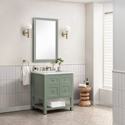 Breckenridge 30" Single Vanity, Smokey Celadon w/ 3 CM Ethereal Noctis Top, view 4