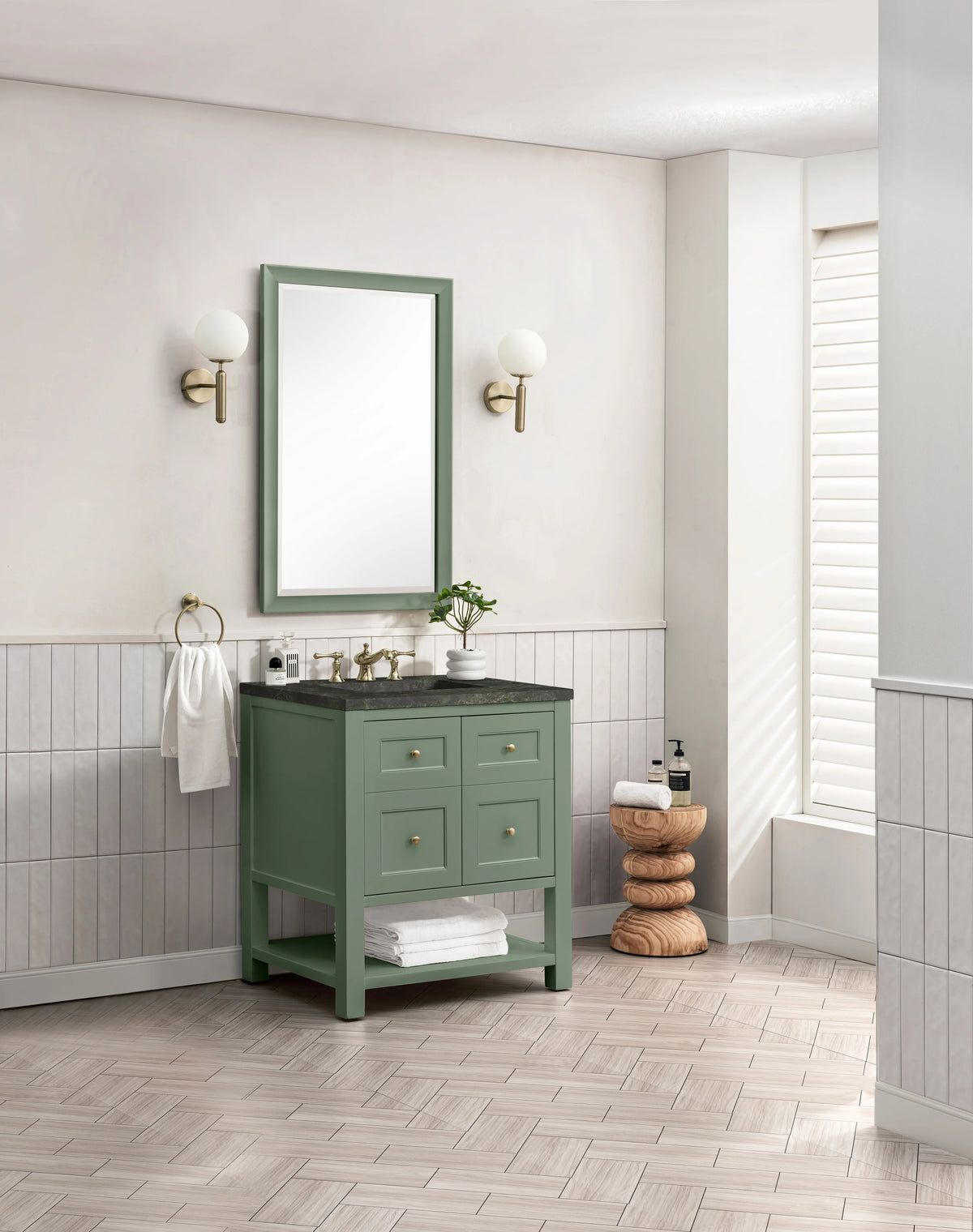 Breckenridge 30" Single Vanity, Smokey Celadon, w/ 3 CM Phantome Eclos Top, view 4
