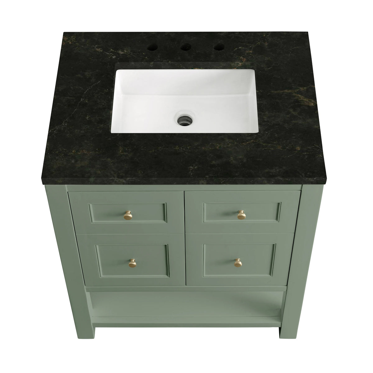 Breckenridge 30" Single Vanity, Smokey Celadon, w/ 3 CM Phantome Eclos Top, view 7