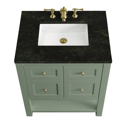 Breckenridge 30" Single Vanity, Smokey Celadon, w/ 3 CM Phantome Eclos Top, view 8
