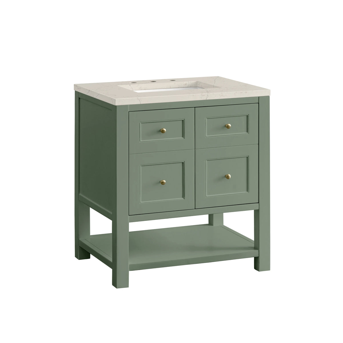 Breckenridge 30" Single Vanity, Smokey Celadon, w/ 3 CM Siberian Silestone Top, view 12