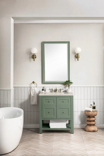Breckenridge 30" Single Vanity, Smokey Celadon, w/ 3 CM Siberian Silestone Top, view 3