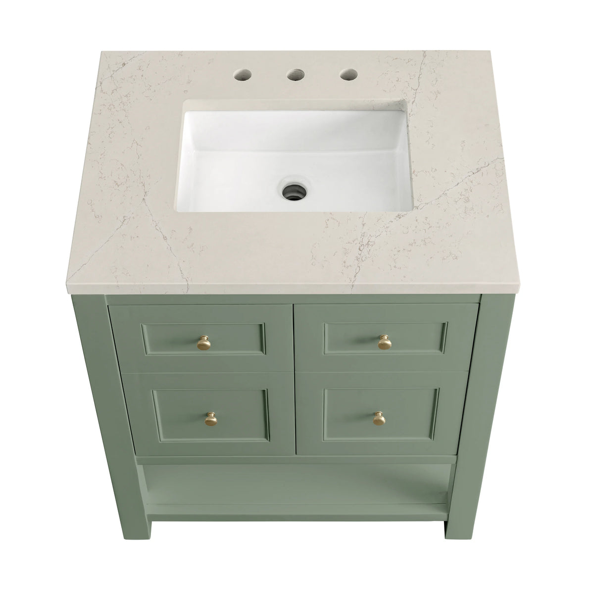 Breckenridge 30" Single Vanity, Smokey Celadon, w/ 3 CM Siberian Silestone Top, view 7