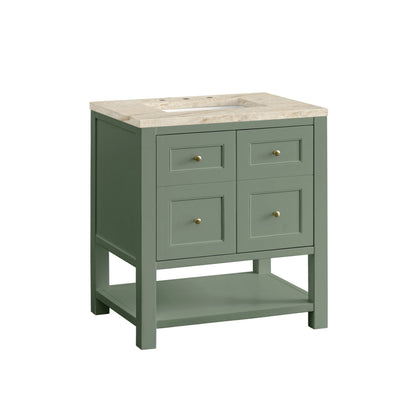 Breckenridge 30" Single Vanity, Smokey Celadon, w/ 3 CM Tajnar Eclos Top, view 12