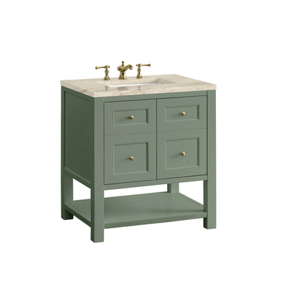 Breckenridge 30" Single Vanity, Smokey Celadon, w/ 3 CM Tajnar Eclos Top, view 13