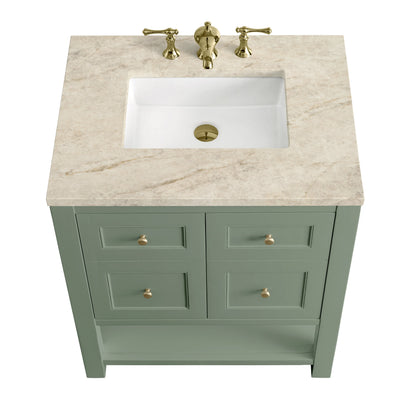 Breckenridge 30" Single Vanity, Smokey Celadon, w/ 3 CM Tajnar Eclos Top, view 8