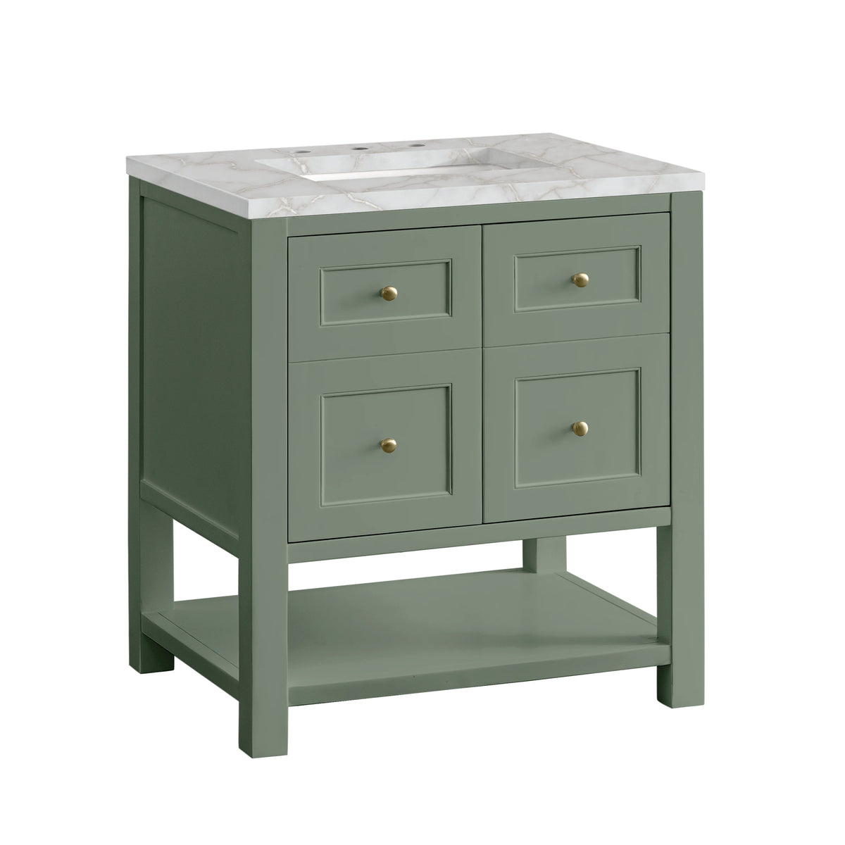 Breckenridge 30" Single Vanity, Smokey Celadon w/ 3 CM Victorian Silver Top, view 10