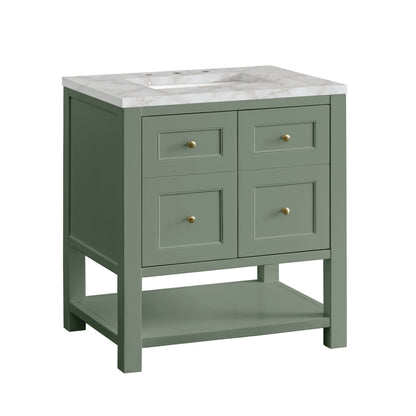 Breckenridge 30" Single Vanity, Smokey Celadon w/ 3 CM Victorian Silver Top, view 10