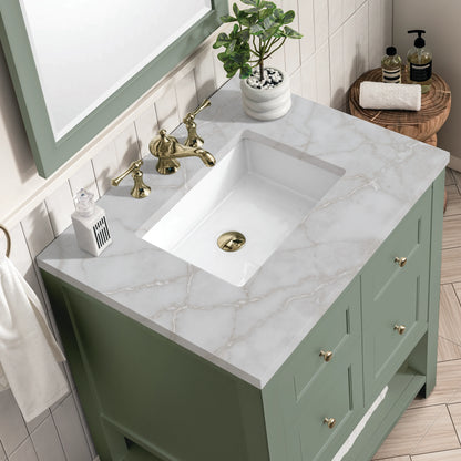 Breckenridge 30" Single Vanity, Smokey Celadon w/ 3 CM Victorian Silver Top, view 7