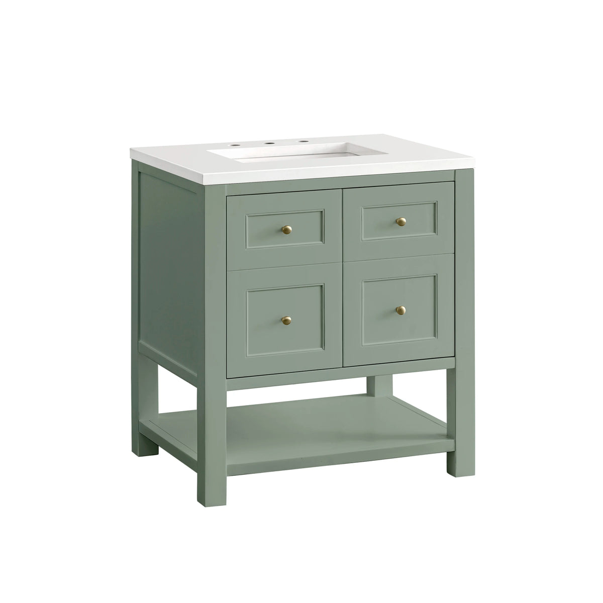 Breckenridge 30" Single Vanity, Smokey Celadon w/ 3 CM White Zeus Top, view 13
