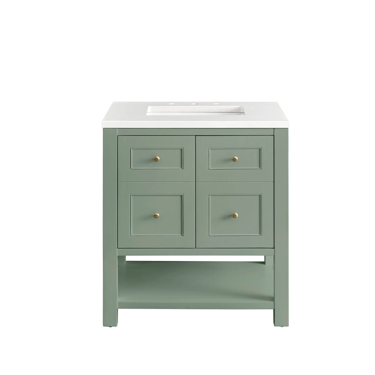 Breckenridge 30" Single Vanity, Smokey Celadon w/ 3 CM White Zeus Top, view 2