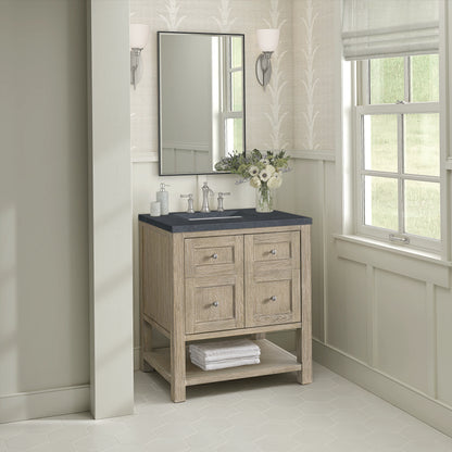 Breckenridge 30" Single Vanity, Whitewashed Oak w/ 3 CM Charcoal Soapstone Silestone Top, view 4