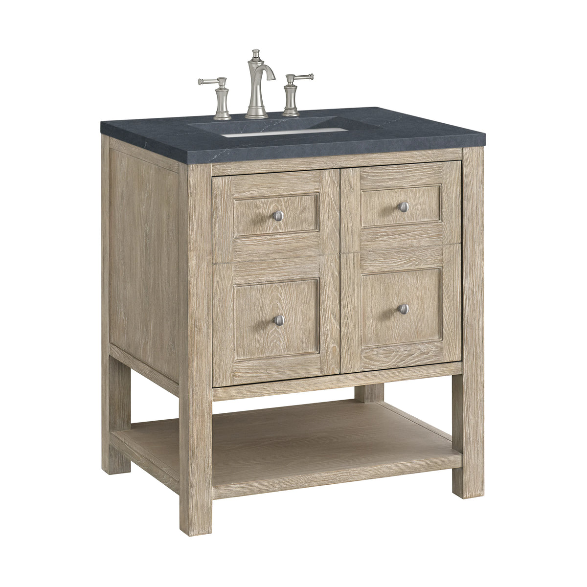 Breckenridge 30" Single Vanity, Whitewashed Oak w/ 3 CM Charcoal Soapstone Silestone Top, view 9