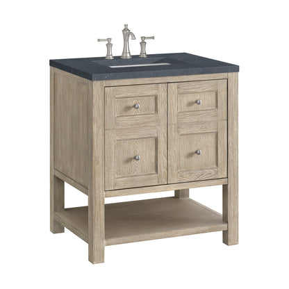 Breckenridge 30" Single Vanity, Whitewashed Oak w/ 3 CM Charcoal Soapstone Silestone Top, view 9