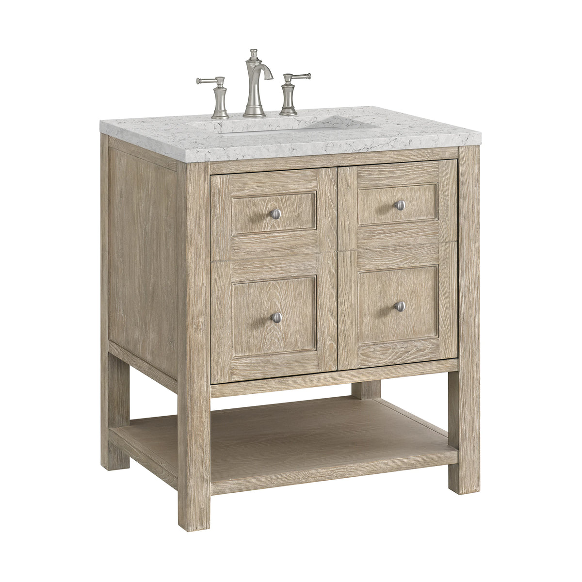 Breckenridge 30" Single Vanity, Whitewashed Oak w/ 3 CM Eternal Jasmine Pearl Silestone Top, view 9