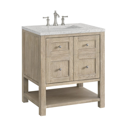 Breckenridge 30" Single Vanity, Whitewashed Oak w/ 3 CM Eternal Jasmine Pearl Silestone Top, view 9