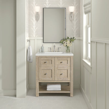 Breckenridge 30" Single Vanity, Whitewashed Oak w/ 3 CM Lime Delight Silestone Top, view 3