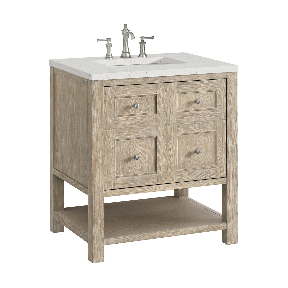 Breckenridge 30" Single Vanity, Whitewashed Oak w/ 3 CM Lime Delight Silestone Top, view 9
