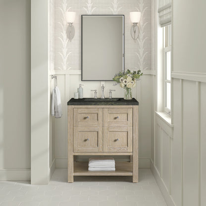 Breckenridge 30" Single Vanity, Whitewashed Oak, w/ 3 CM Phantome Eclos Top, view 3
