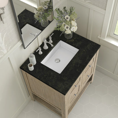 Breckenridge 30" Single Vanity, Whitewashed Oak, w/ 3 CM Phantome Eclos Top, view 7