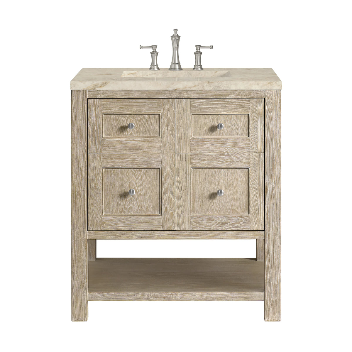 Breckenridge 30" Single Vanity, Whitewashed Oak, w/ 3 CM Tajnar Eclos Top