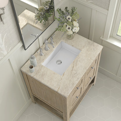 Breckenridge 30" Single Vanity, Whitewashed Oak, w/ 3 CM Tajnar Eclos Top, view 7