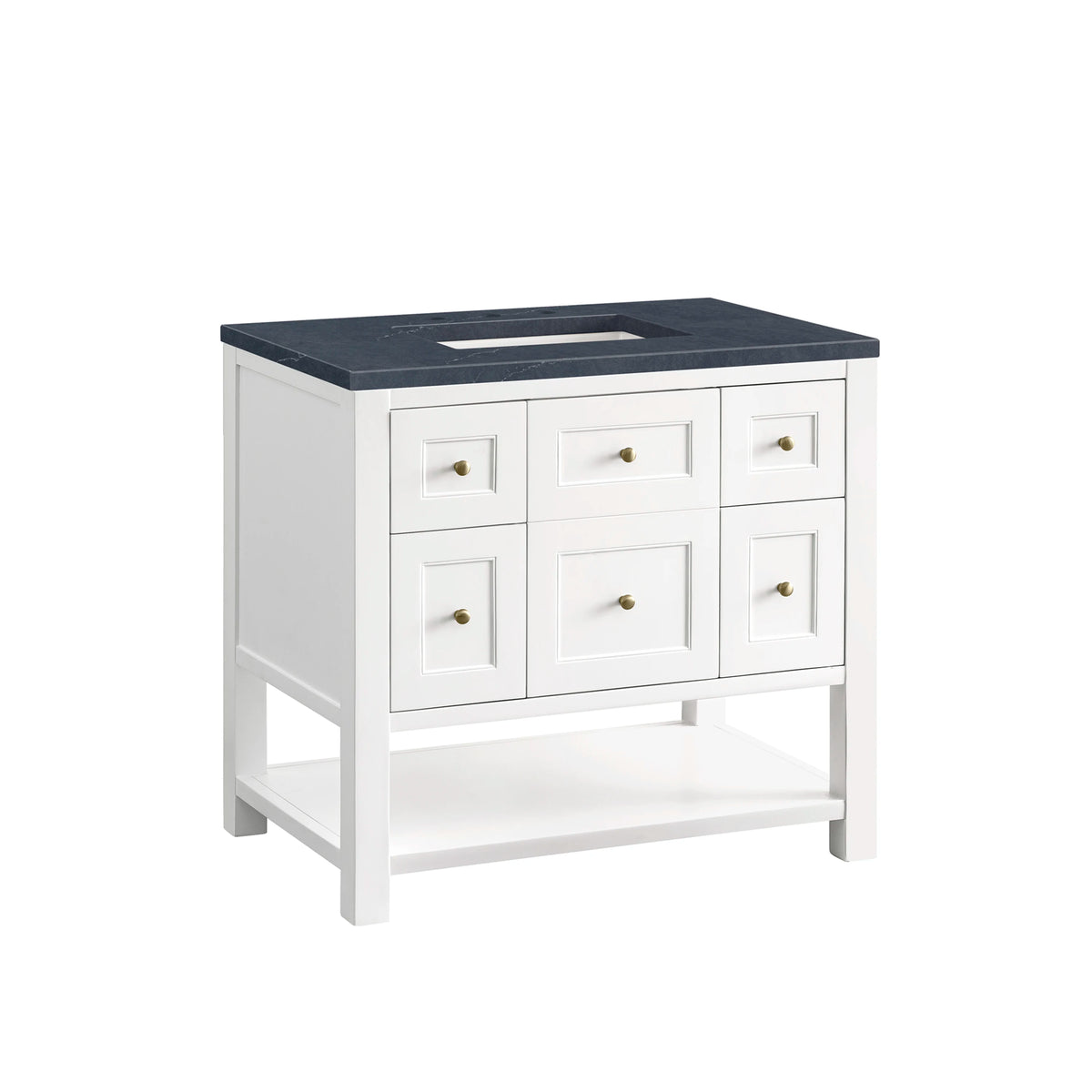 Breckenridge 36" Single Vanity, Bright White w/ 3 CM Charcoal Soapstone Top, view 10