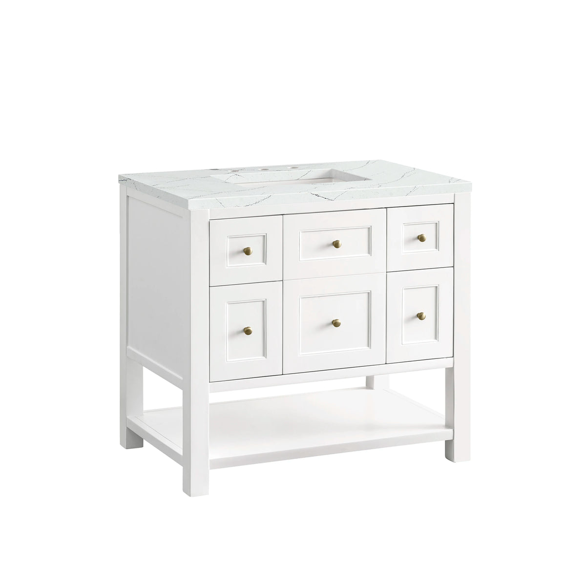 Breckenridge 36" Single Vanity, Bright White w/ 3 CM Ethereal Noctis Top, view 10
