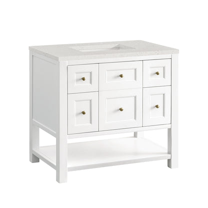 Breckenridge 36" Single Vanity, Bright White w/ 3 CM Lime Delight Top, view 10