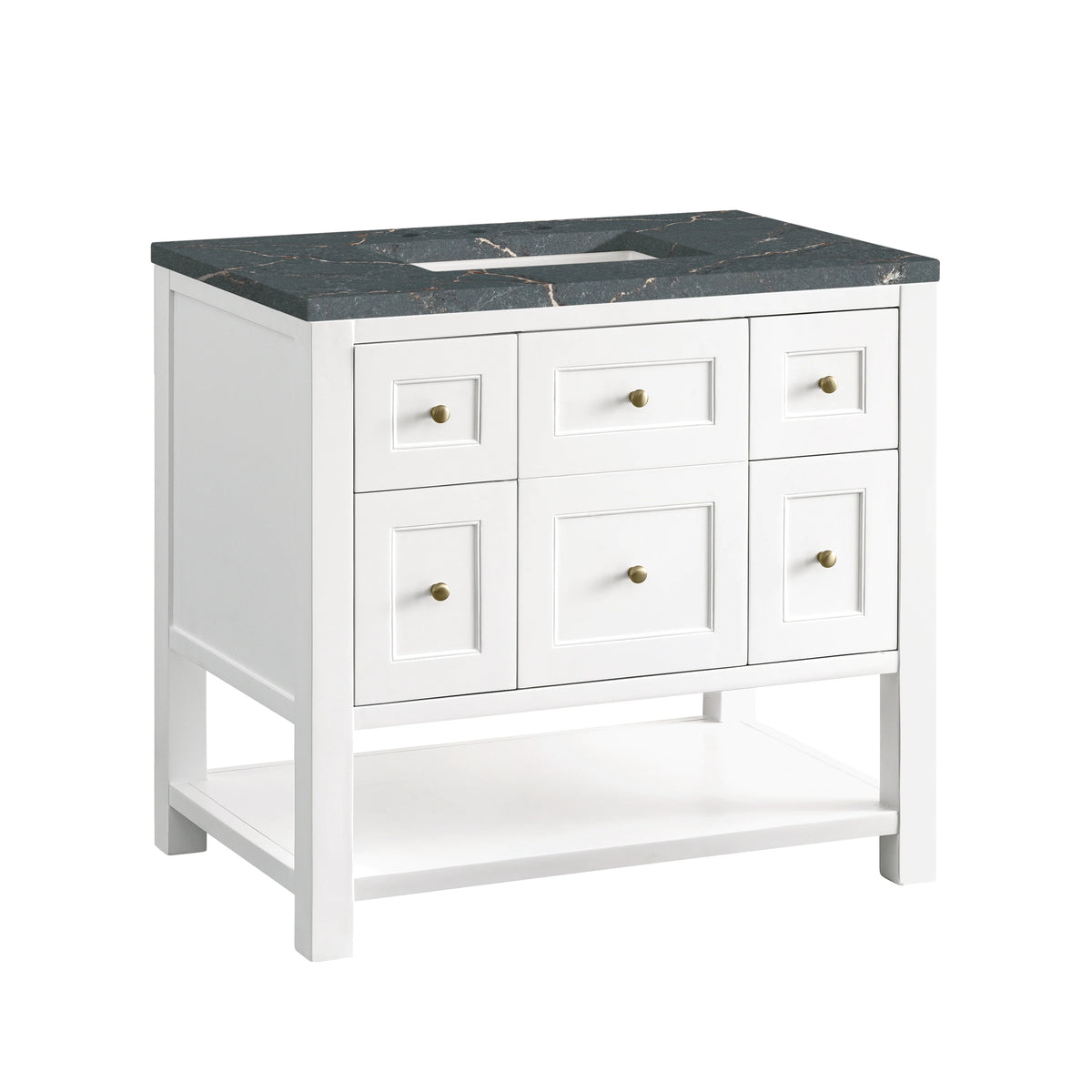 Breckenridge 36" Single Vanity, Bright White w/ 3 CM Parisien Bleu Top, view 10