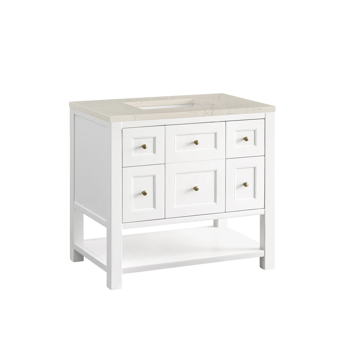 Breckenridge 36" Single Vanity, Bright White, w/ 3 CM Siberian Silestone Top, view 11