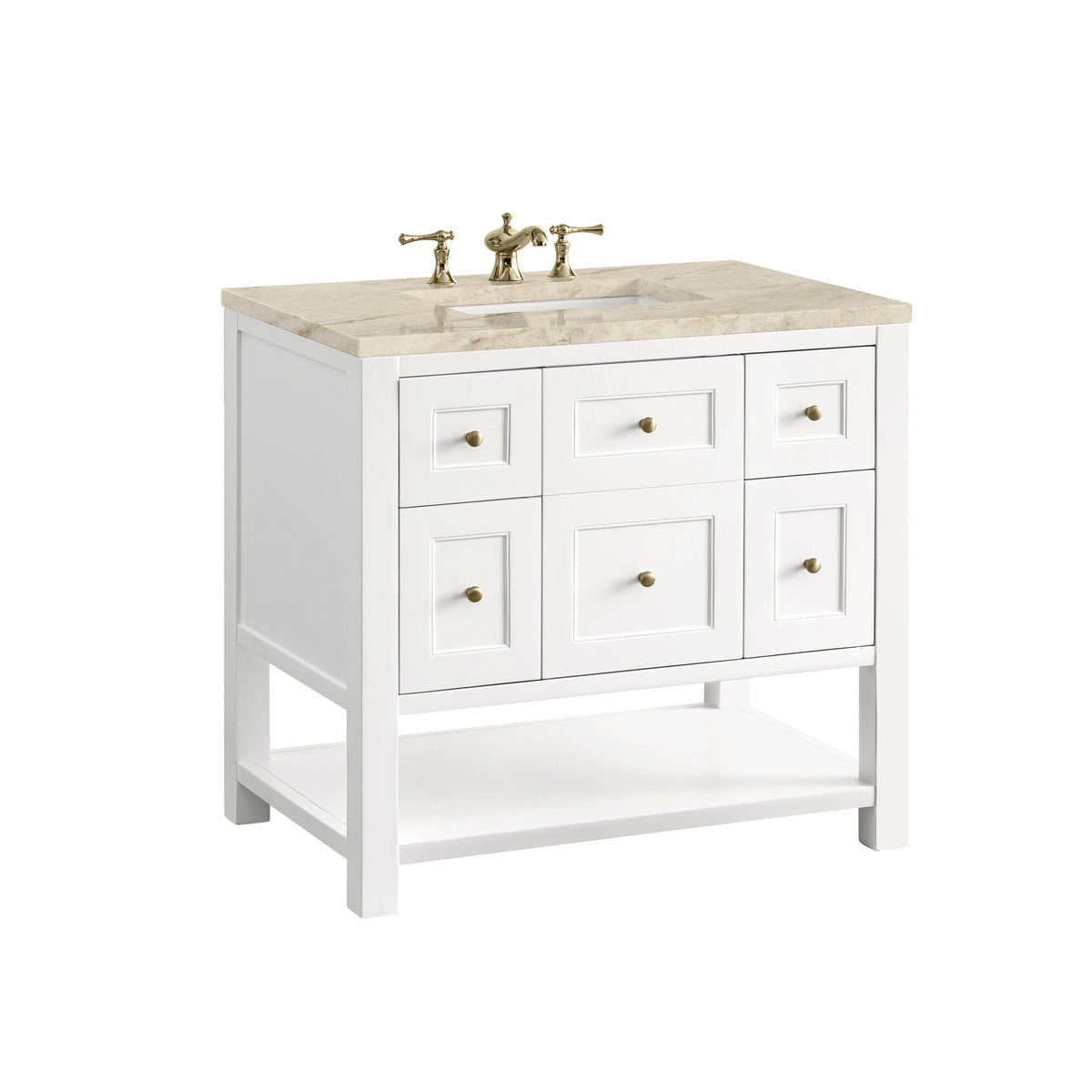 Breckenridge 36" Single Vanity, Bright White, w/ 3 CM Tajnar Eclos Top, view 12