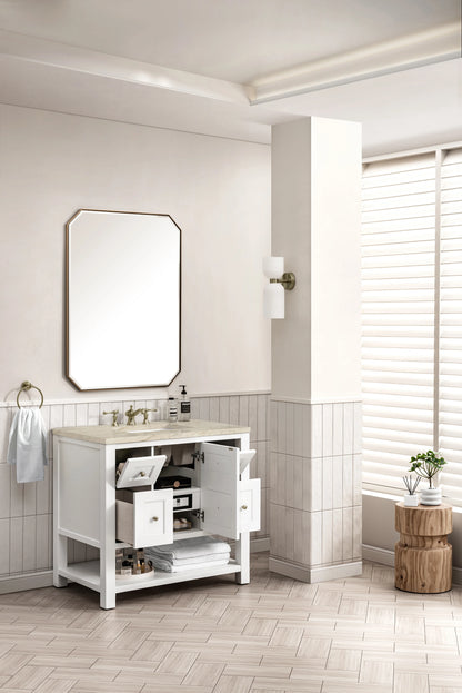 Breckenridge 36" Single Vanity, Bright White, w/ 3 CM Tajnar Eclos Top, view 6