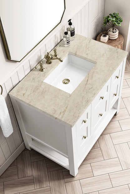 Breckenridge 36" Single Vanity, Bright White, w/ 3 CM Tajnar Eclos Top, view 8