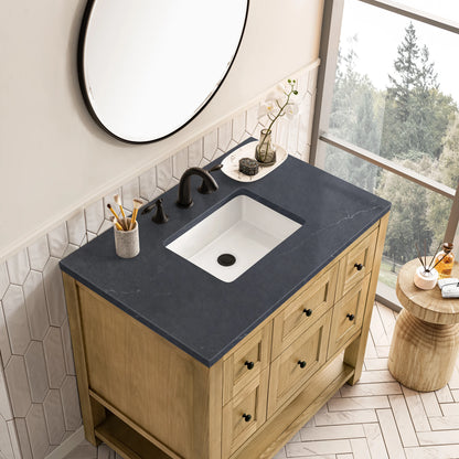 Breckenridge 36" Single Vanity, Light Natural Oak w/ 3 CM Charcoal Soapstone Top, view 7