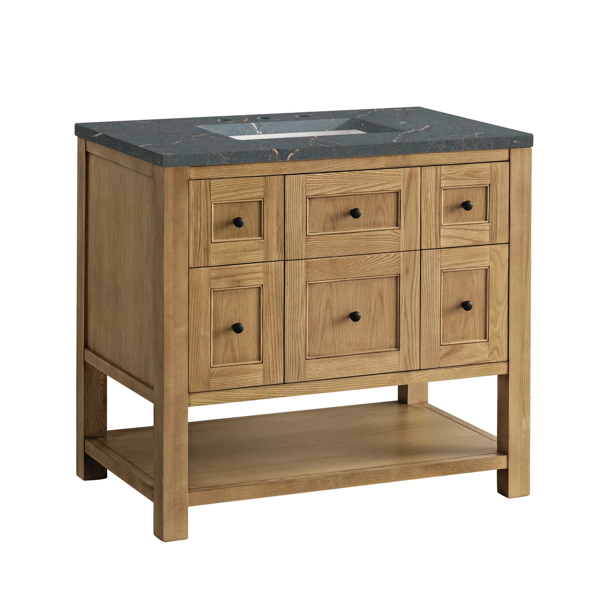 Breckenridge 36" Single Vanity, Light Natural Oak w/ 3 CM Parisien Bleu Top, view 10