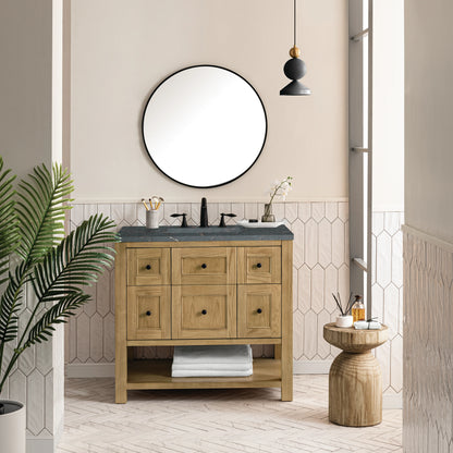 Breckenridge 36" Single Vanity, Light Natural Oak w/ 3 CM Parisien Bleu Top, view 3