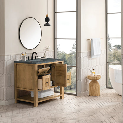 Breckenridge 36" Single Vanity, Light Natural Oak w/ 3 CM Parisien Bleu Top, view 5