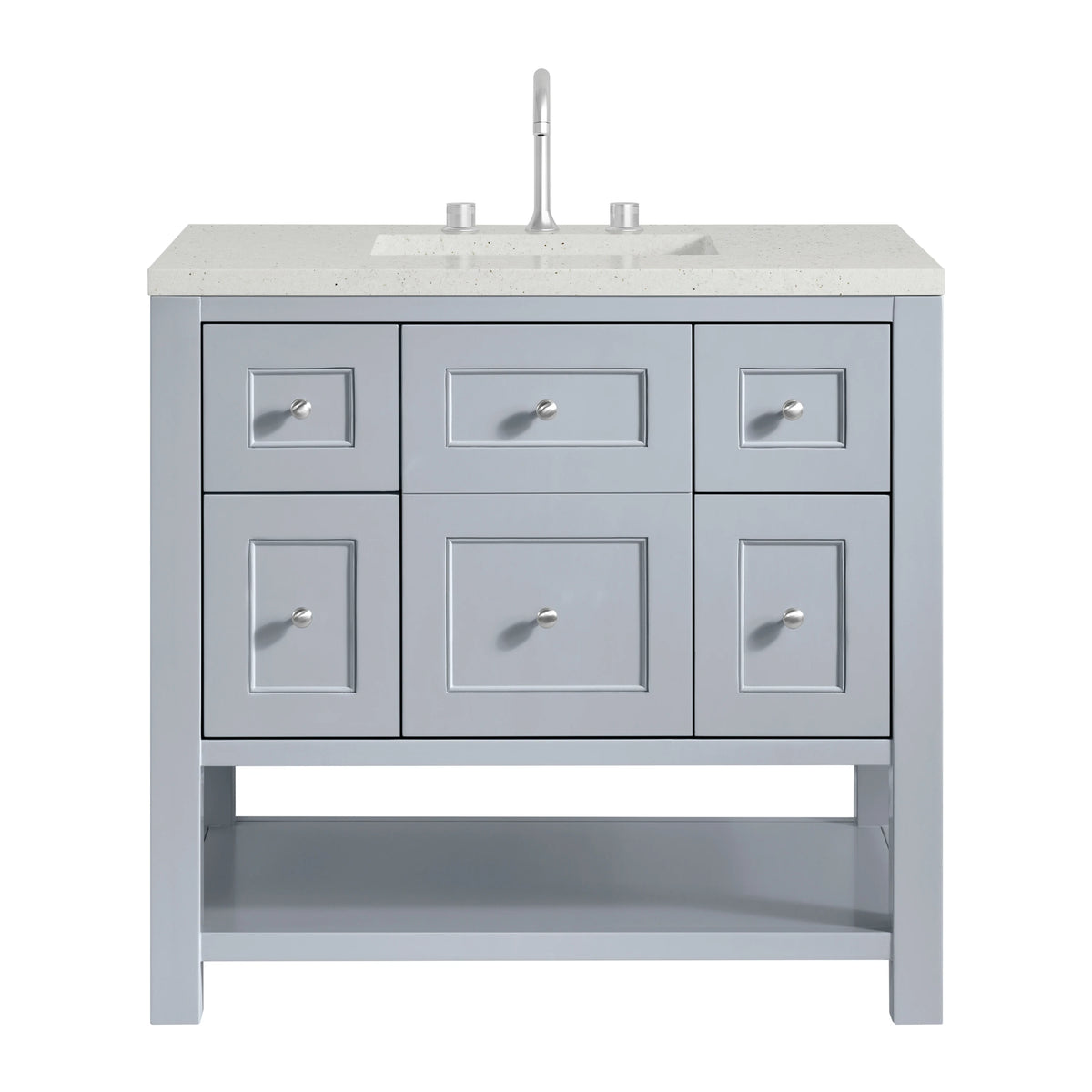 Breckenridge 36" Single Vanity, Serenity Blue, w/ 3 CM Lime Delight Quartz Top