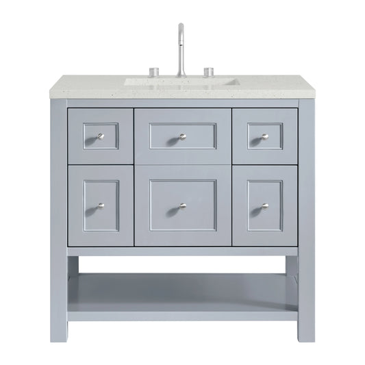 Breckenridge 36" Single Vanity, Serenity Blue, w/ 3 CM Lime Delight Quartz Top