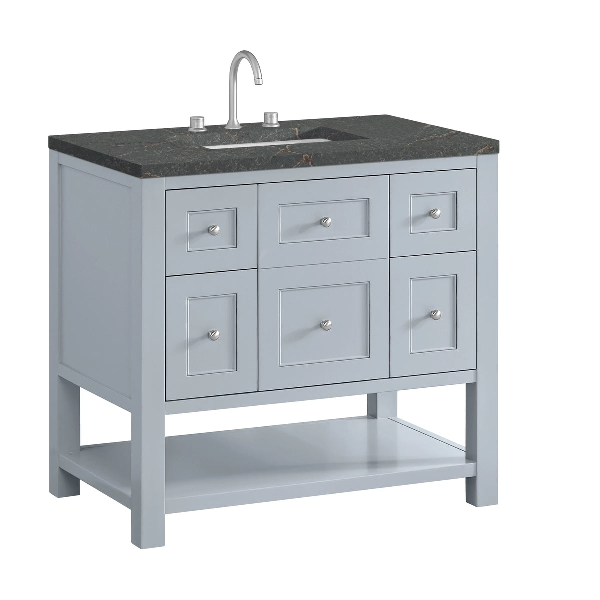 Breckenridge 36" Single Vanity, Serenity Blue, w/ 3 CM Parisien Bleu Quartz Top, view 10