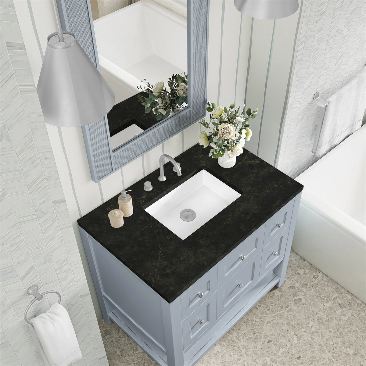 Breckenridge 36" Single Vanity, Serenity Blue, w/ 3 CM Phantome Eclos Top, view 7